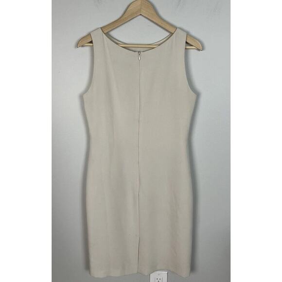 Vintage Louben Ivory Sheath Dress Size 10 Lined Business Workplace Women’s - Picture 2 of 5